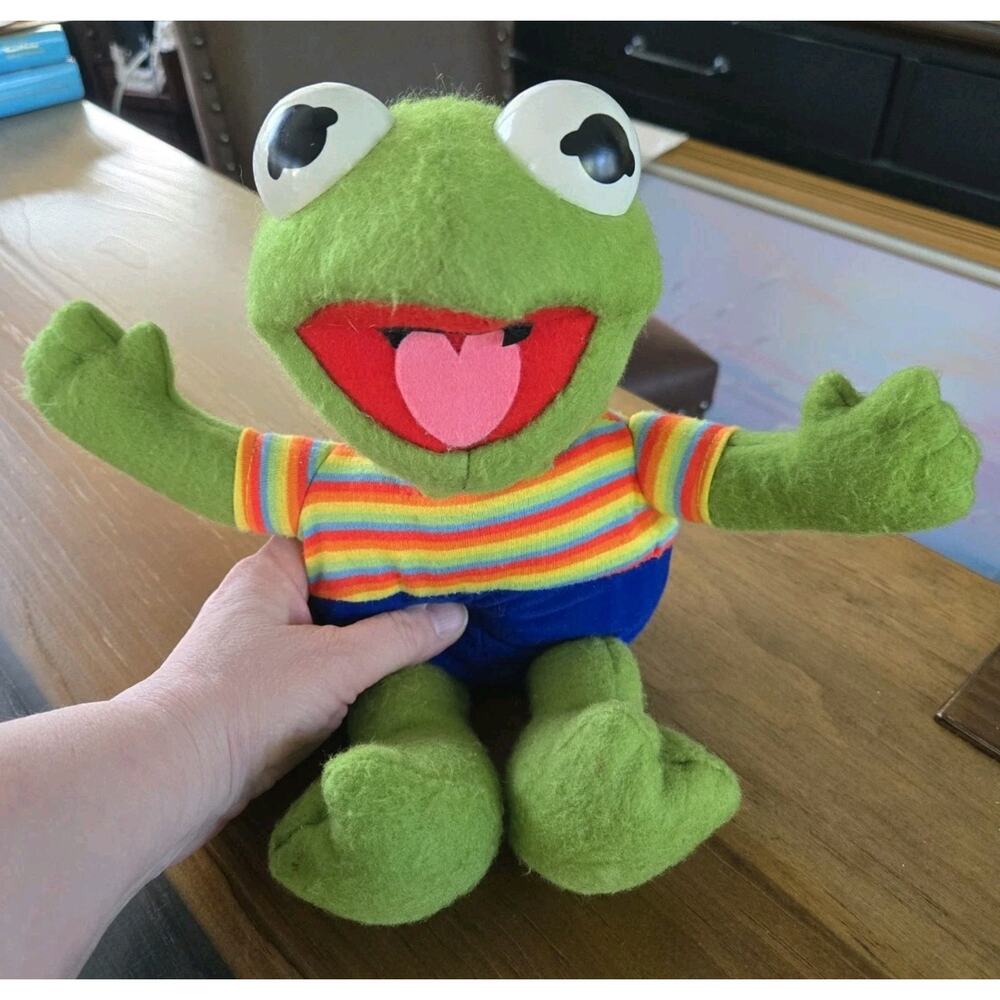 1983 Muppet Babies Kermit Plush by Hasbro Softies – Vintage 10” Toy Jim Henson
